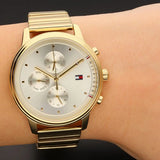  Shop Authentic Tommy Hilfiger Blake White Dial Gold Steel Strap Watch for Women - 1781905 - Luxxuri