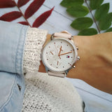  Shop Authentic Tommy Hilfiger Blake Chronograph Silver Dial Pink Leather Strap Watch For Women - 1781906 - Luxxuri
