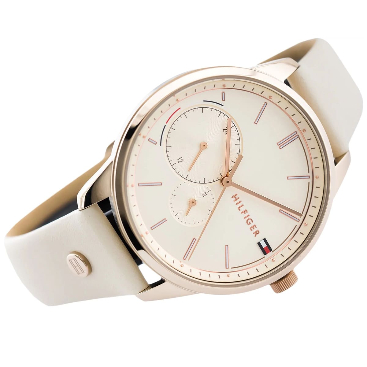  Shop Authentic Tommy Hilfiger Brooke Quartz White Dial Cream Leather Strap Watch for Women  - 1782022 - Luxxuri