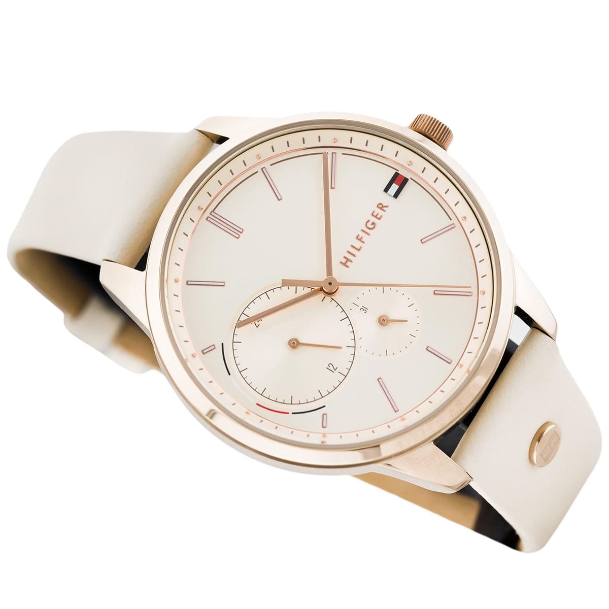  Shop Authentic Tommy Hilfiger Brooke Quartz White Dial Cream Leather Strap Watch for Women  - 1782022 - Luxxuri