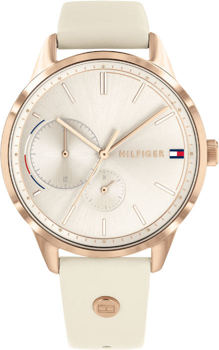  Shop Authentic Tommy Hilfiger Brooke Quartz White Dial Cream Leather Strap Watch for Women  - 1782022 - Luxxuri
