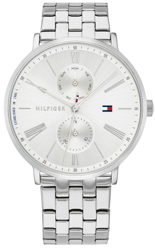  Shop Authentic Tommy Hilfiger Jenna Quartz White Dial Silver Steel Strap Watch for Women - 1782068 - Luxxuri