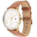  Shop Authentic Tommy Hilfiger Jenna Quartz White Dial Brown Leather Strap Watch for Women - 1782073 - Luxxuri