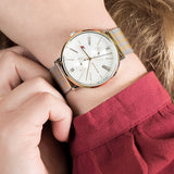  Shop Authentic Tommy Hilfiger Jenna Quartz White Dial Two Tone Mesh Bracelet Watch for Women  - 1782074 - Luxxuri