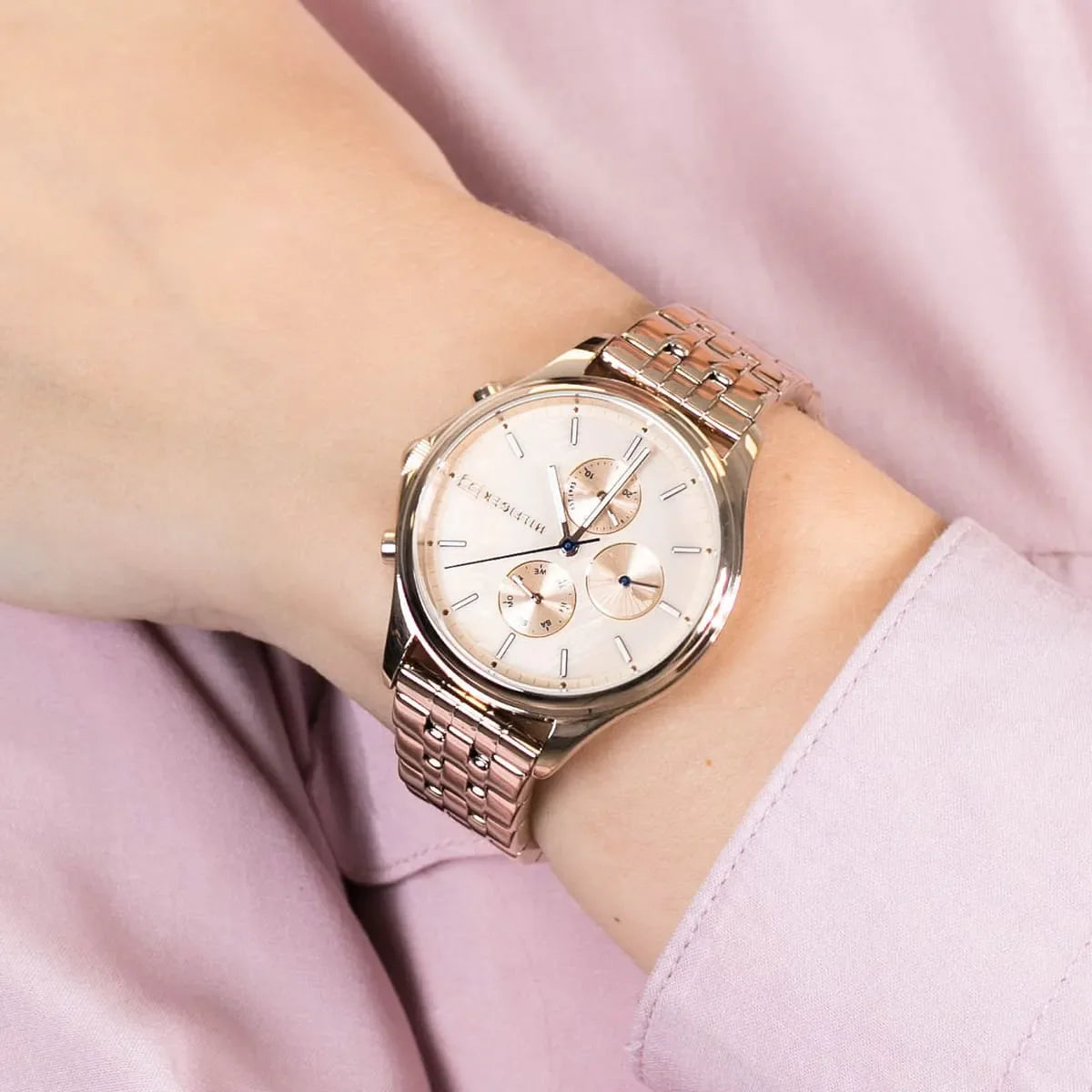  Shop Authentic Tommy Hilfiger Whitney Chronograph Quartz Rose Gold Dial Rose Gold Steel Strap Watch For Women - 1782120 - Luxxuri