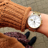  Shop Authentic Tommy Hilfiger Whitney Chronograph Quartz Mother of Pearl White Dial Gold Steel Strap Watch For Women - 1782121 - Luxxuri