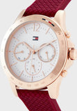  Shop Authentic Tommy Hilfiger Haven Quartz White Dial Red Rubber Strap Watch For Women - 1782200 - Luxxuri