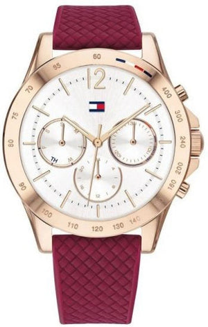  Shop Authentic Tommy Hilfiger Haven Quartz White Dial Red Rubber Strap Watch For Women - 1782200 - Luxxuri