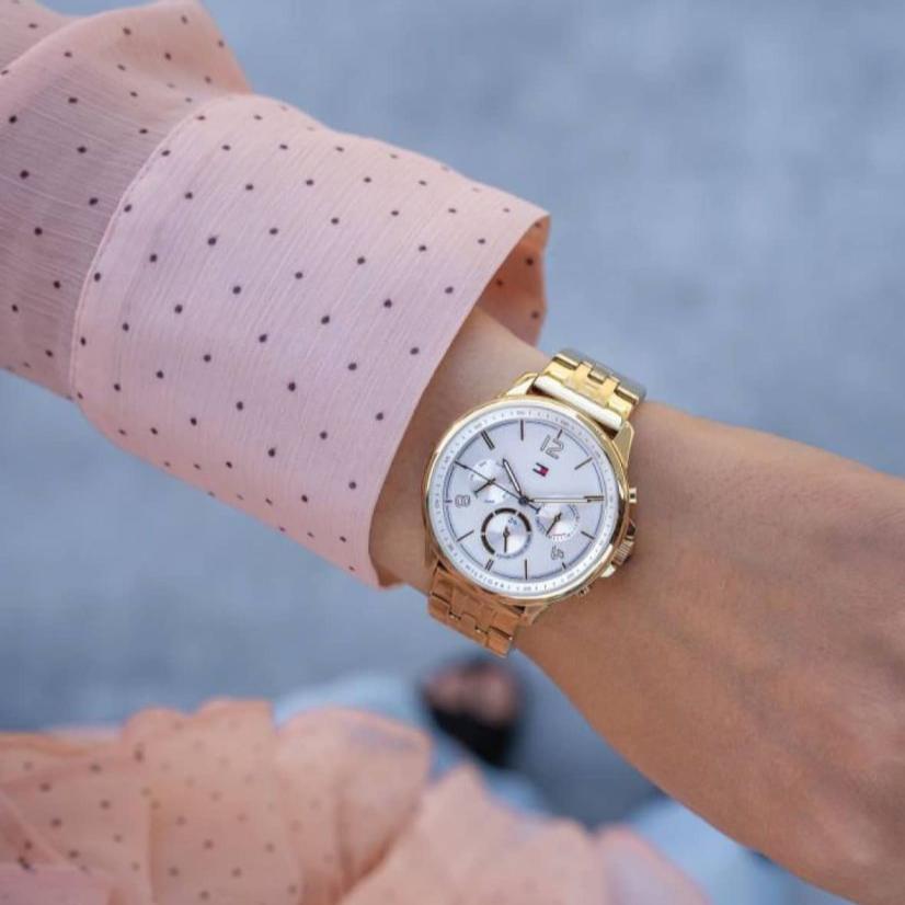  Shop Authentic Tommy Hilfiger Harper Chronograph White Dial Gold Steel Strap Watch For Women - 1782223 - Luxxuri