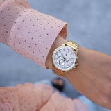  Shop Authentic Tommy Hilfiger Carly White Dial Gold Steel Strap Watch for Women - 1781786 - Luxxuri