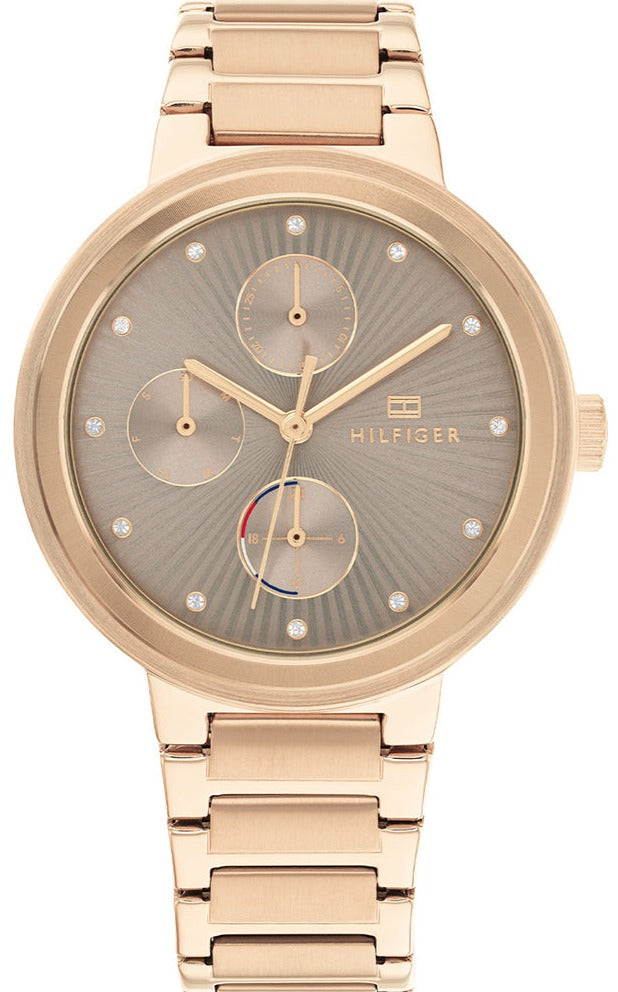  Shop Authentic Tommy Hilfiger Joy Chronograph Gold Dial Gold Steel Strap Watch For Women - 1782533 - Luxxuri