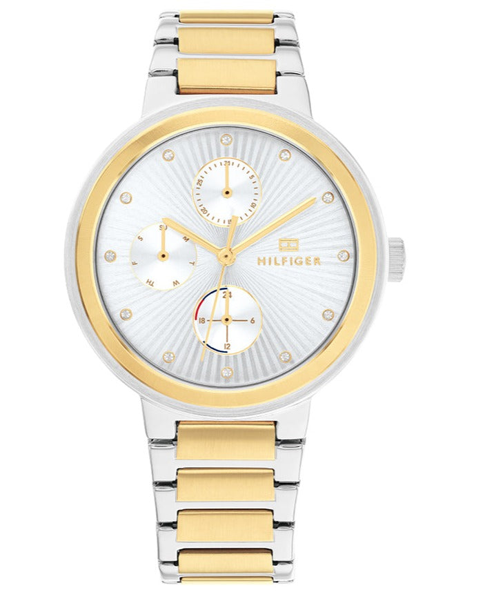  Shop Authentic Tommy Hilfiger Joy Chronograph Silver Dial Two Tone Steel Strap Watch for Women - 1782534 - Luxxuri