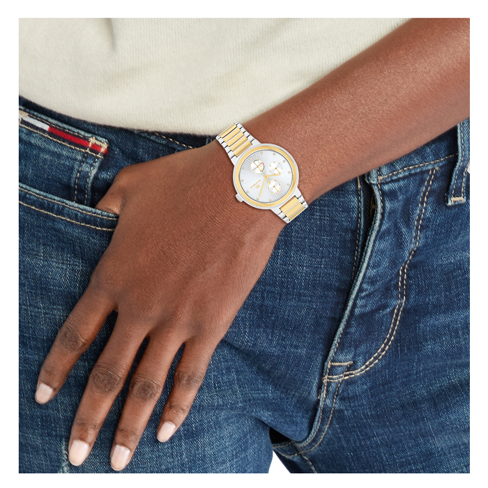  Shop Authentic Tommy Hilfiger Joy Chronograph Silver Dial Two Tone Steel Strap Watch for Women - 1782534 - Luxxuri