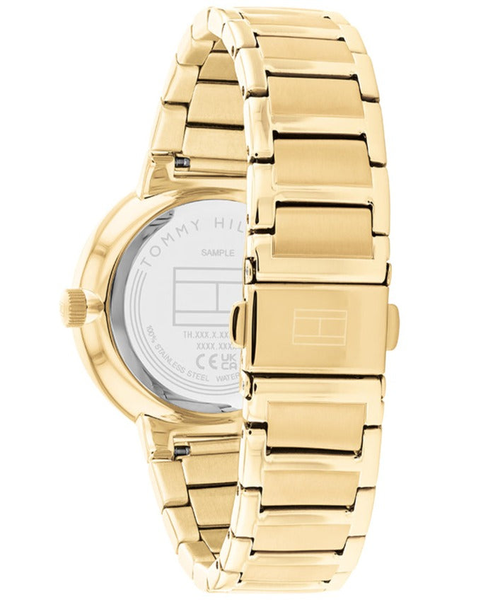  Shop Authentic Tommy Hilfiger Joy Analog Gold Dial Gold Steel Strap Watch For Women - 1782536 - Luxxuri