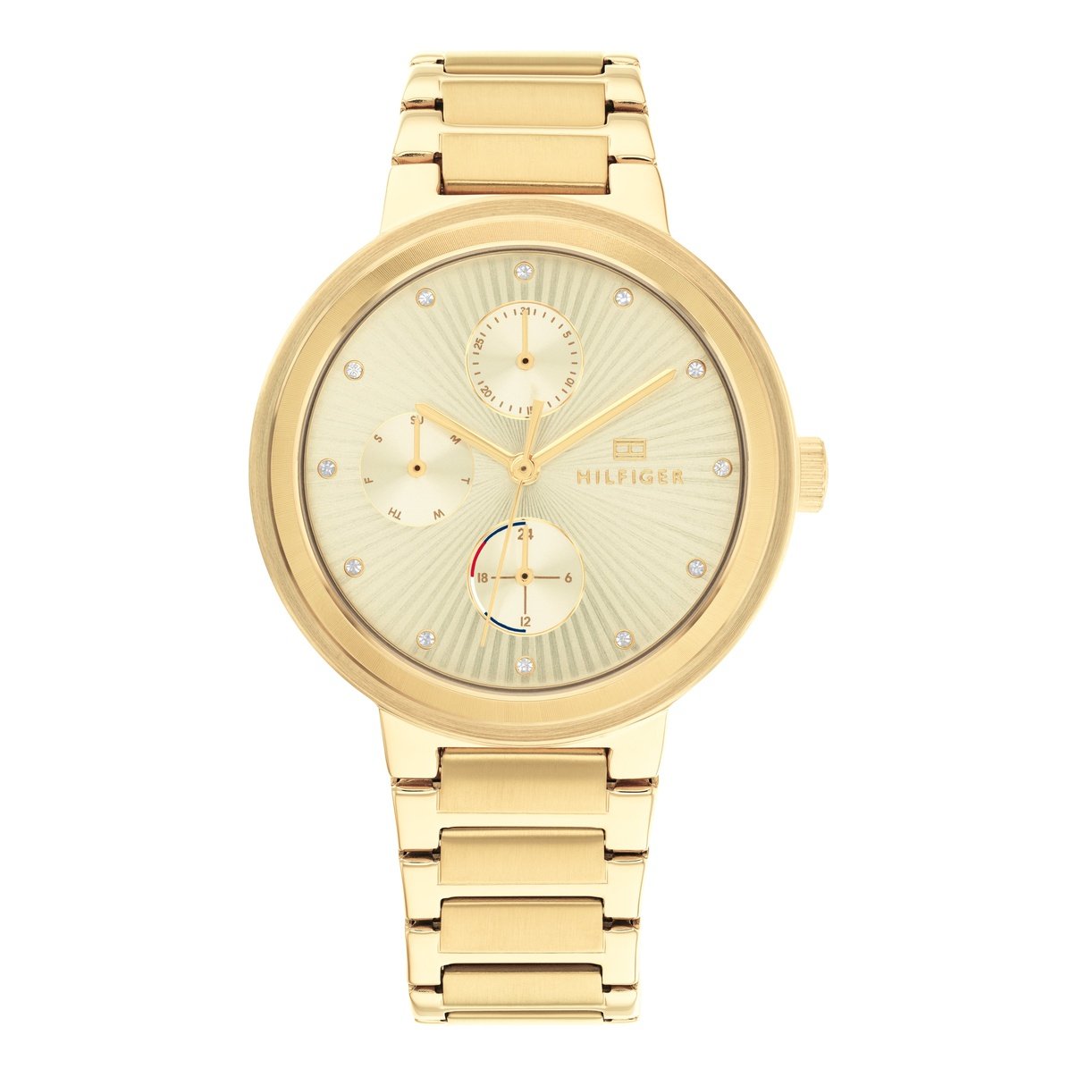  Shop Authentic Tommy Hilfiger Joy Analog Gold Dial Gold Steel Strap Watch For Women - 1782536 - Luxxuri