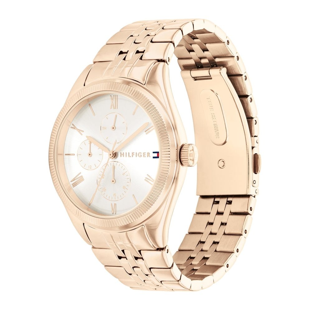  Shop Authentic Tommy Hilfiger Monica Quartz White Dial Gold Steel Strap Watch For Women - 1782593 - Luxxuri