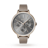  Shop Authentic Hugo Boss Symphony Grey Dial Gold Mesh Bracelet Watch for Women - 1502424 - Luxxuri