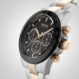  Shop Authentic Hugo Boss Here Chronograph Black Dial Two Tone Steel Strap Watch for Men - 1513757 - Luxxuri