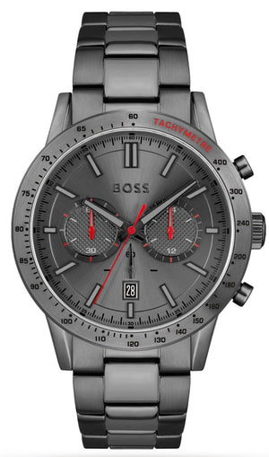  Shop Authentic Hugo Boss Allure Chronograph Grey Dial Grey Steel Strap Watch for Men - 1513924 - Luxxuri