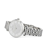  Shop Authentic Emporio Armani Gianni T Bar White Crystal Pave Dial Silver Stainless Steel Strap Watch For Women - AR1925 - Luxxuri