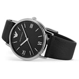  Shop Authentic Emporio Armani Kappa Analog Quartz Black Dial Black Leather Strap Watch For Men - AR11013 - Luxxuri