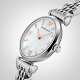  Shop Authentic Emporio Armani Donna Mother of Pearl Dial Silver Steel Strap Watch For Women - AR11204 - Luxxuri
