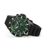  Shop Authentic Emporio Armani Diver Chronograph Quartz Green Dial Black Silicon Strap Watch For Men - AR11463 - Luxxuri