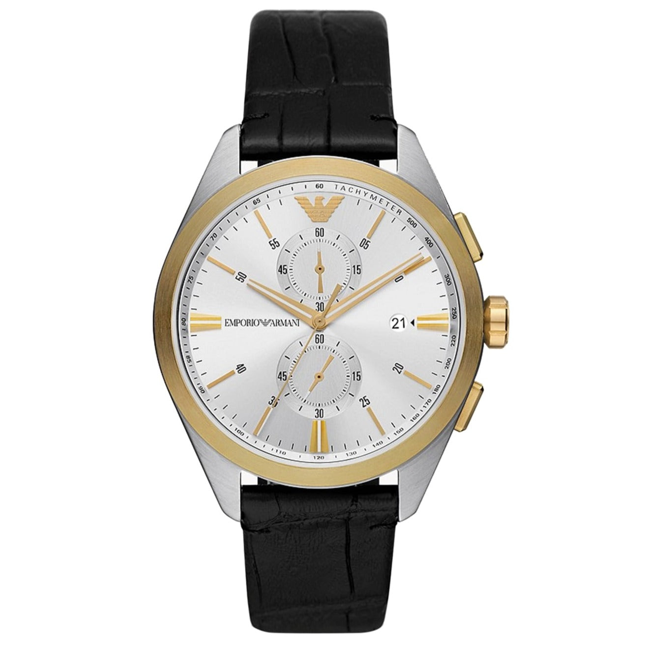  Shop Authentic Emporio Armani Claudio Chronograph Silver Dial Black Leather Strap Watch For Men - AR11498 - Luxxuri