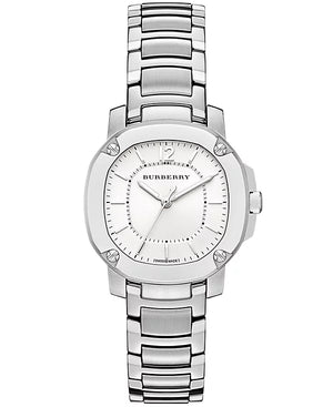  Shop Authentic Burberry The Britain Silver Dial Silver Steel Strap Watch for Women - BBY1703 - Luxxuri