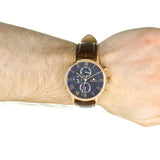  Shop Authentic Tommy Hilfiger Kane Chronograph Blue Dial Brown Leather Strap Watch for Men - 1791399 - Luxxuri