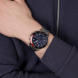  Shop Authentic Tommy Hilfiger Bank Chronograph Blue Dial Silver Steel Strap Watch for Men - 1791718 - Luxxuri