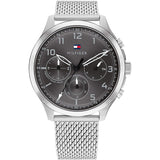  Shop Authentic Tommy Hilfiger Evan Grey Dial Silver Mesh Bracelet Watch for Men - 1710396 - Luxxuri