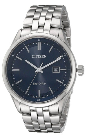  Shop Authentic Citizen Eco Drive Blue Dial Silver Steel Strap Watch For Men - BM7250-56L - Luxxuri