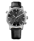  Shop Authentic Tommy Hilfiger Harrison Chronograph Black Dial Black Leather Strap Watch for Men - 1790875 - Luxxuri