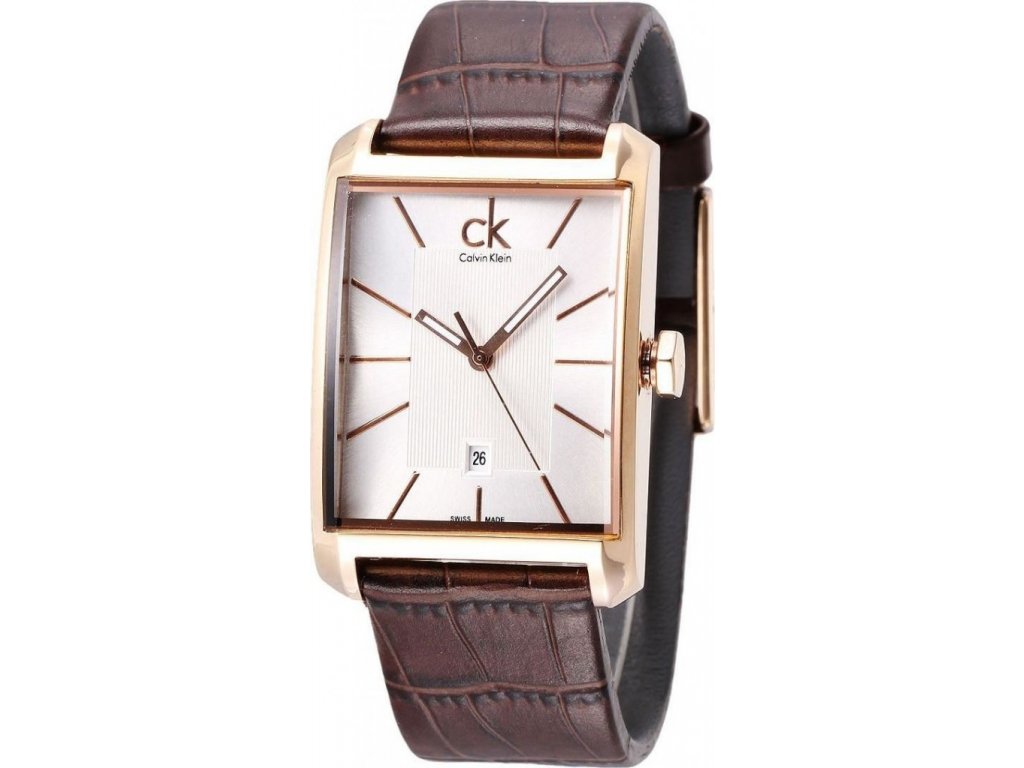  Shop Authentic Calvin Klein Window Silver Dial Brown Leather Strap Watch for Men - K2M21620 - Luxxuri