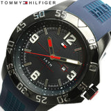  Shop Authentic Tommy Hilfiger Cole Black Dial Blue Rubber Strap Watch for Men - 1790984 - Luxxuri