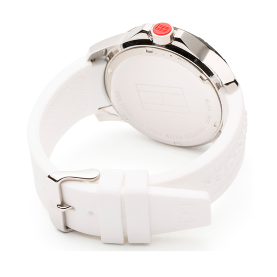  Shop Authentic Tommy Hilfiger Sport Black Dial White Rubber Strap Watch for Men - 1790986 - Luxxuri