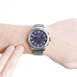  Shop Authentic Tommy Hilfiger Trent Chronograph Blue Dial Silver Steel Strap Watch for Men - 1791053 - Luxxuri