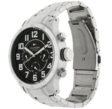  Shop Authentic Tommy Hilfiger Trent Chronograph Black Dial Silver Steel Strap Watch for Men - 1791054 - Luxxuri