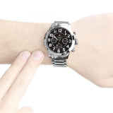  Shop Authentic Tommy Hilfiger Trent Chronograph Black Dial Silver Steel Strap Watch for Men - 1791054 - Luxxuri