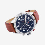  Shop Authentic Tommy Hilfiger Trent Quartz Blue Dial Brown Leather Strap Watch for Men - 1791066 - Luxxuri
