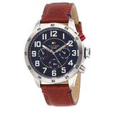  Shop Authentic Tommy Hilfiger Trent Quartz Blue Dial Brown Leather Strap Watch for Men - 1791066 - Luxxuri