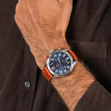  Shop Authentic Tommy Hilfiger Trent Quartz Blue Dial Brown Leather Strap Watch for Men - 1791066 - Luxxuri