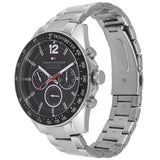  Shop Authentic Tommy Hilfiger Luke Chronograph Black Dial Silver Steel Strap Watch for Men - 1791104 - Luxxuri