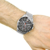  Shop Authentic Tommy Hilfiger Luke Chronograph Black Dial Silver Steel Strap Watch for Men - 1791104 - Luxxuri