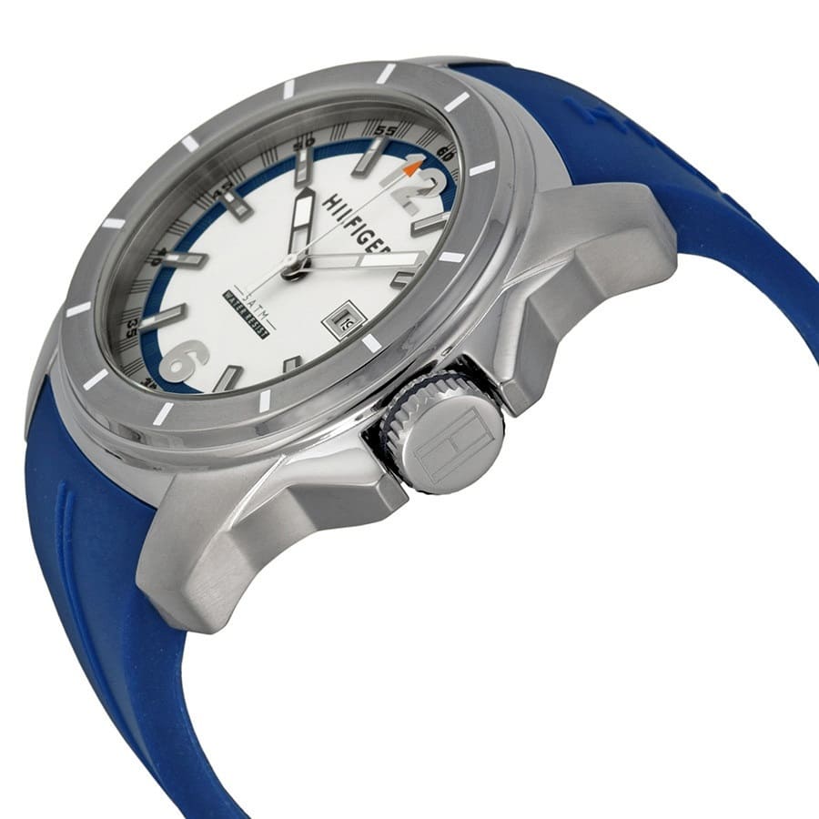  Shop Authentic Tommy Hilfiger Windsurf White Dial Blue Rubber Strap Watch for Men - 1791113 - Luxxuri