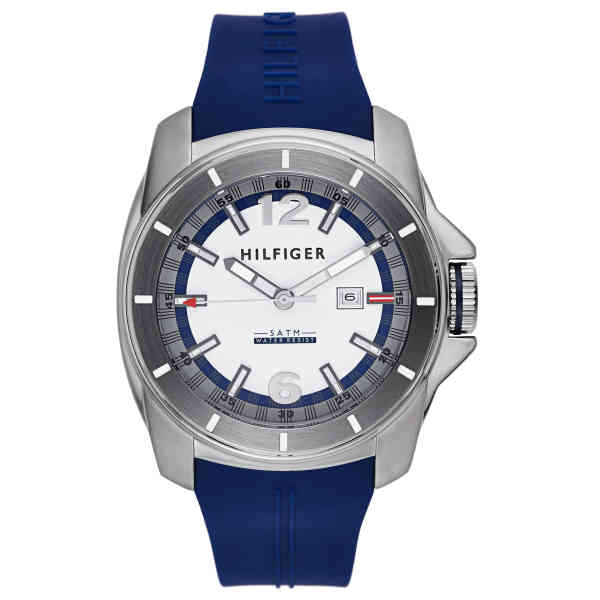  Shop Authentic Tommy Hilfiger Windsurf White Dial Blue Rubber Strap Watch for Men - 1791113 - Luxxuri