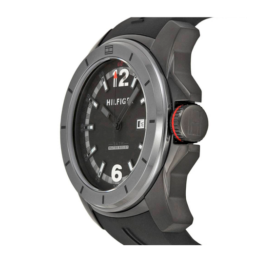  Shop Authentic Tommy Hilfiger Windsurf Black Dial Black Rubber Strap Watch for Men- 1791114 - Luxxuri