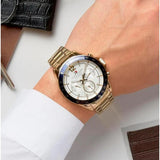  Shop Authentic Tommy Hilfiger Luke Chronograph White Dial Gold Steel Strap Watch for Men - 1791121 - Luxxuri