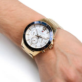  Shop Authentic Tommy Hilfiger Luke Chronograph White Dial Gold Steel Strap Watch for Men - 1791121 - Luxxuri